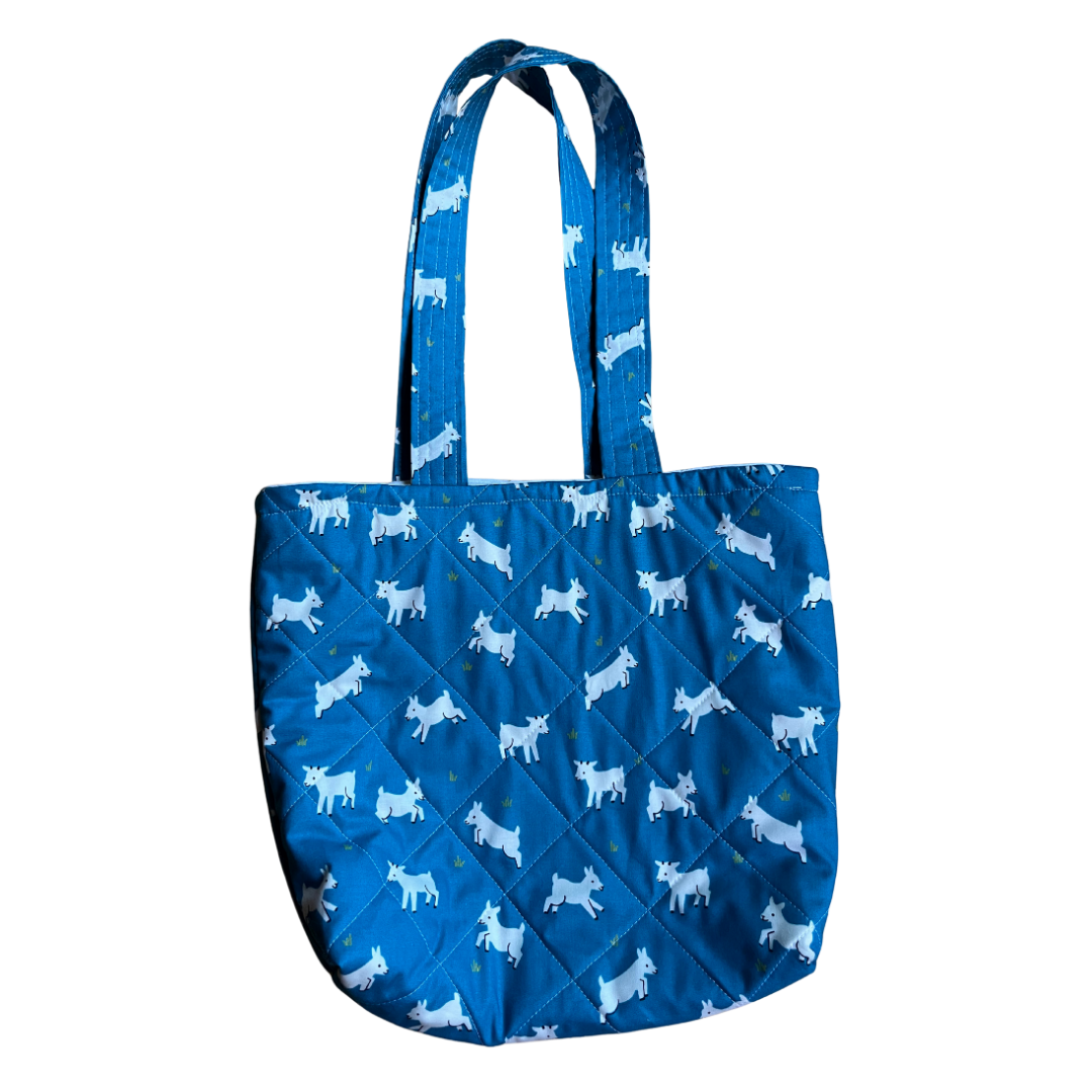 Goats in blue Over the Shoulder bag