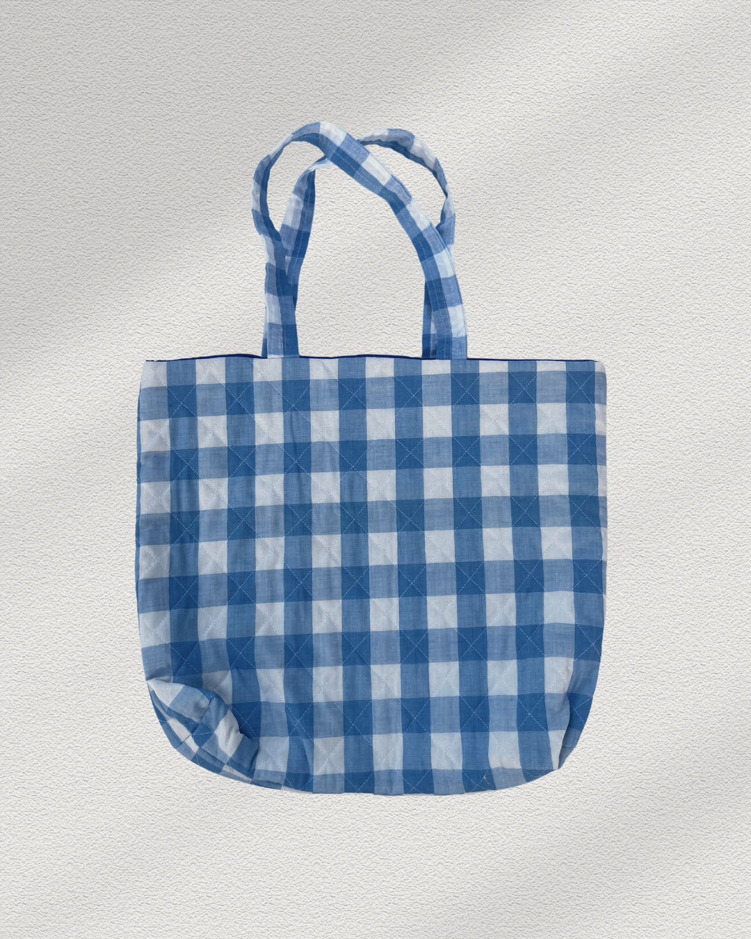 Baby Blue Gingham Tote Bag