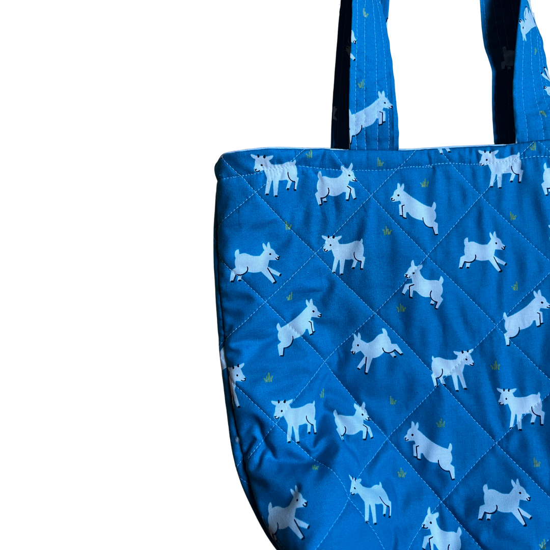 Goats in blue Over the Shoulder bag
