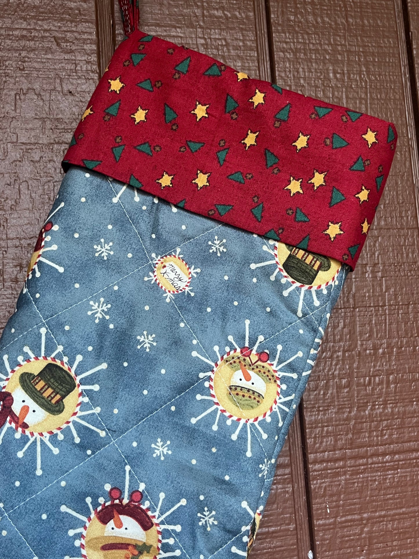 Frosty Snowmen- Vintage Christmas Stocking
