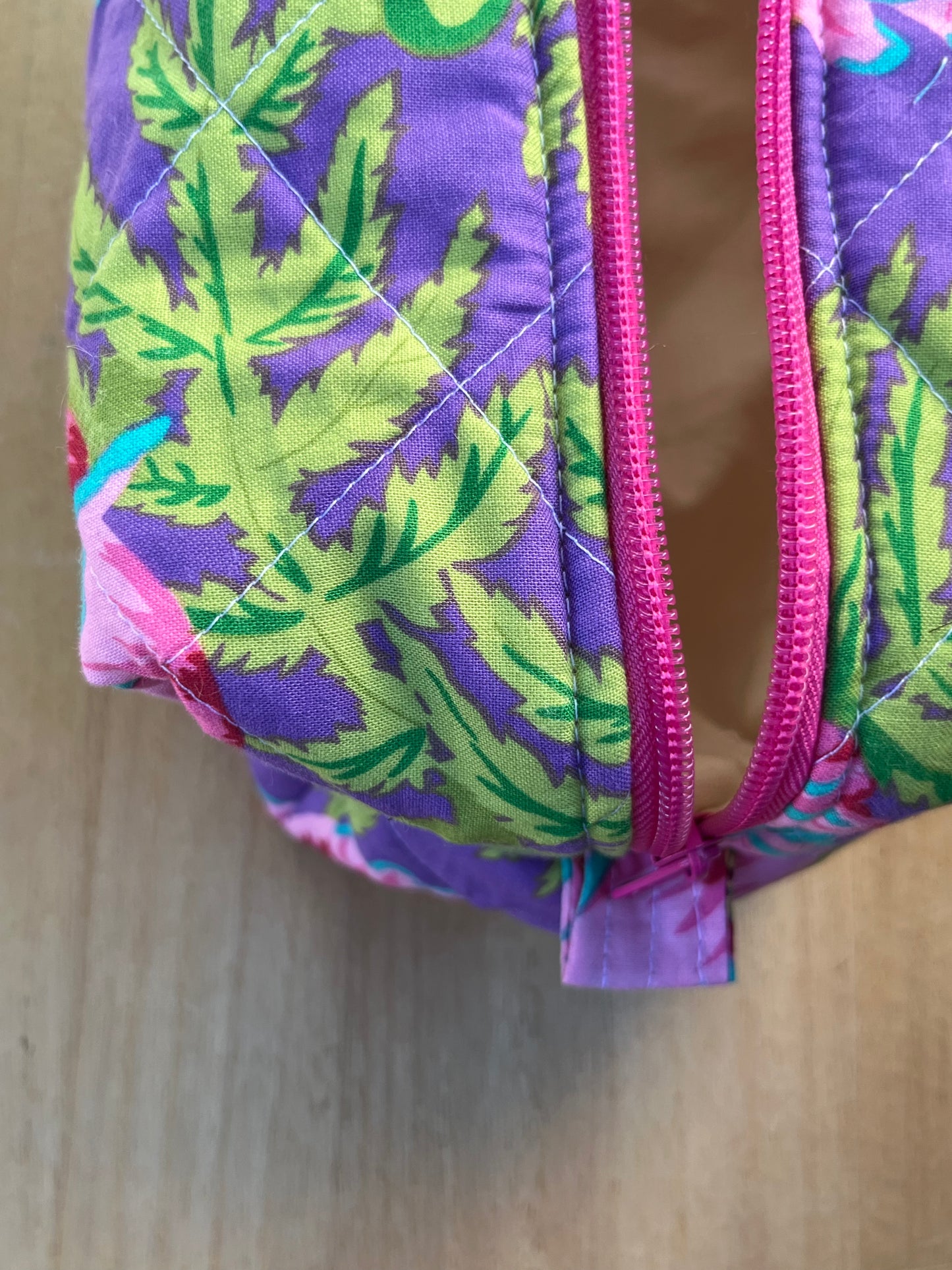 Bold Purple Flower Chubby Makeup pouch