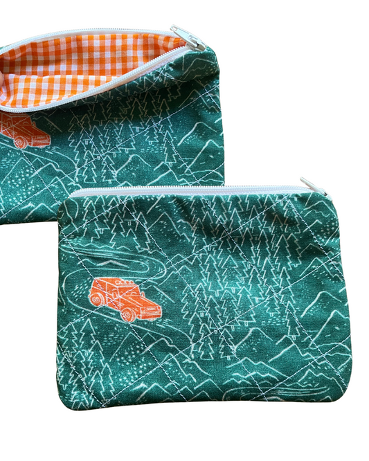 Green Jeep mini zip pouch