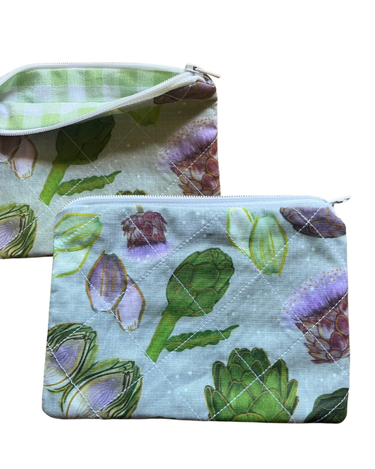 Artichokes mini zip pouch