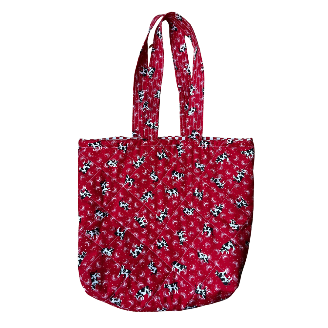 Flying Cows in red Over the Shoulder bag