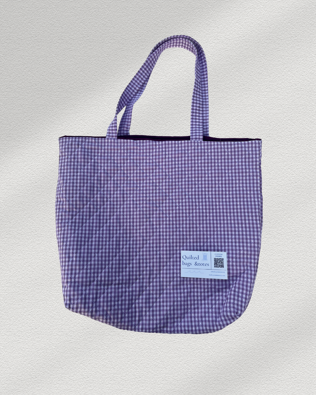 Lavender Gingham Tote Bag