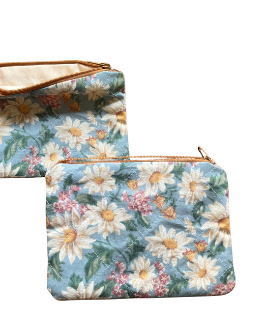 Vintage floral mini zip pouch