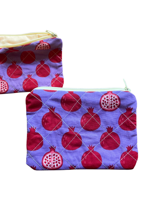 Pomegranate mini zip pouch