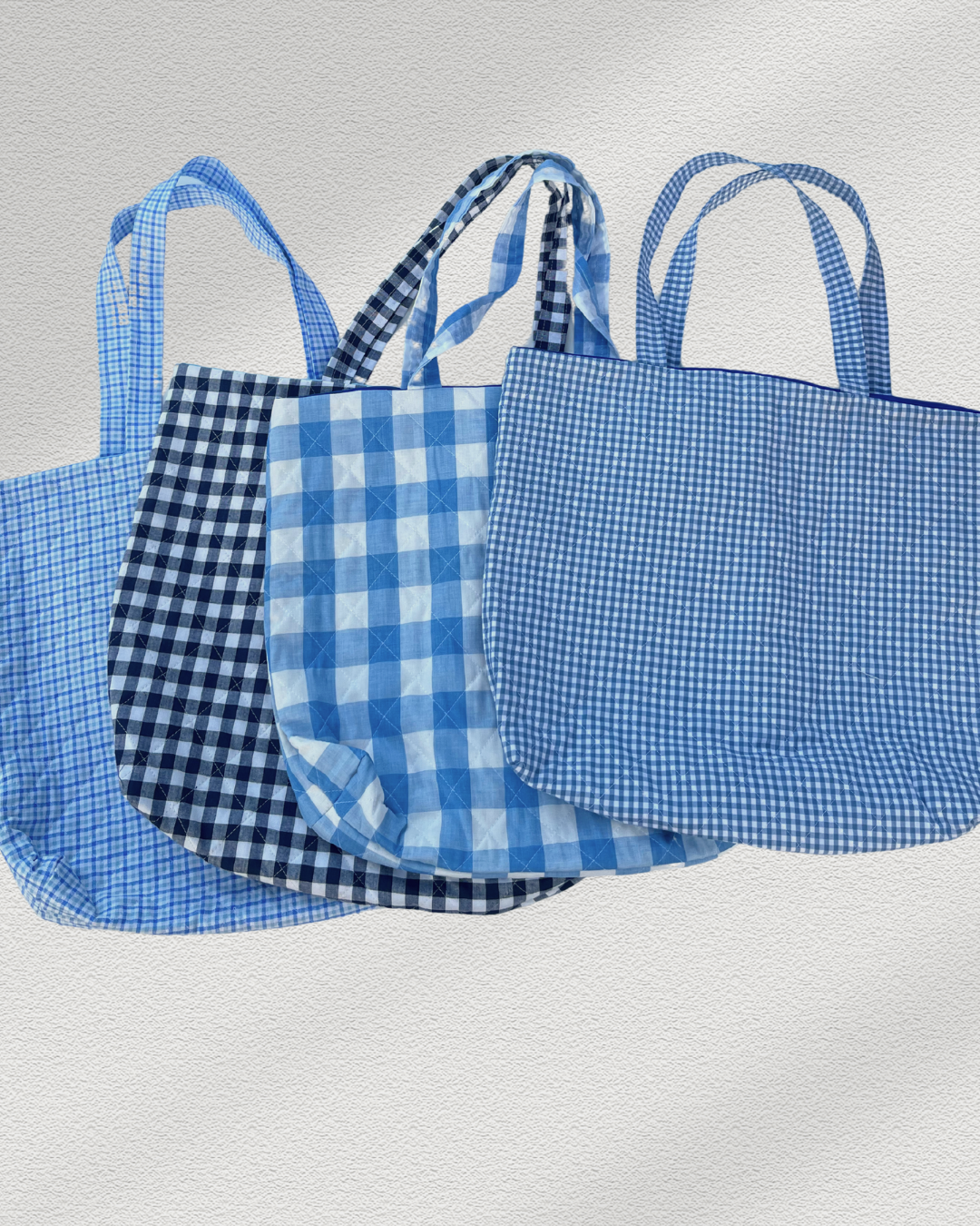 Baby Blue Gingham Tote Bag
