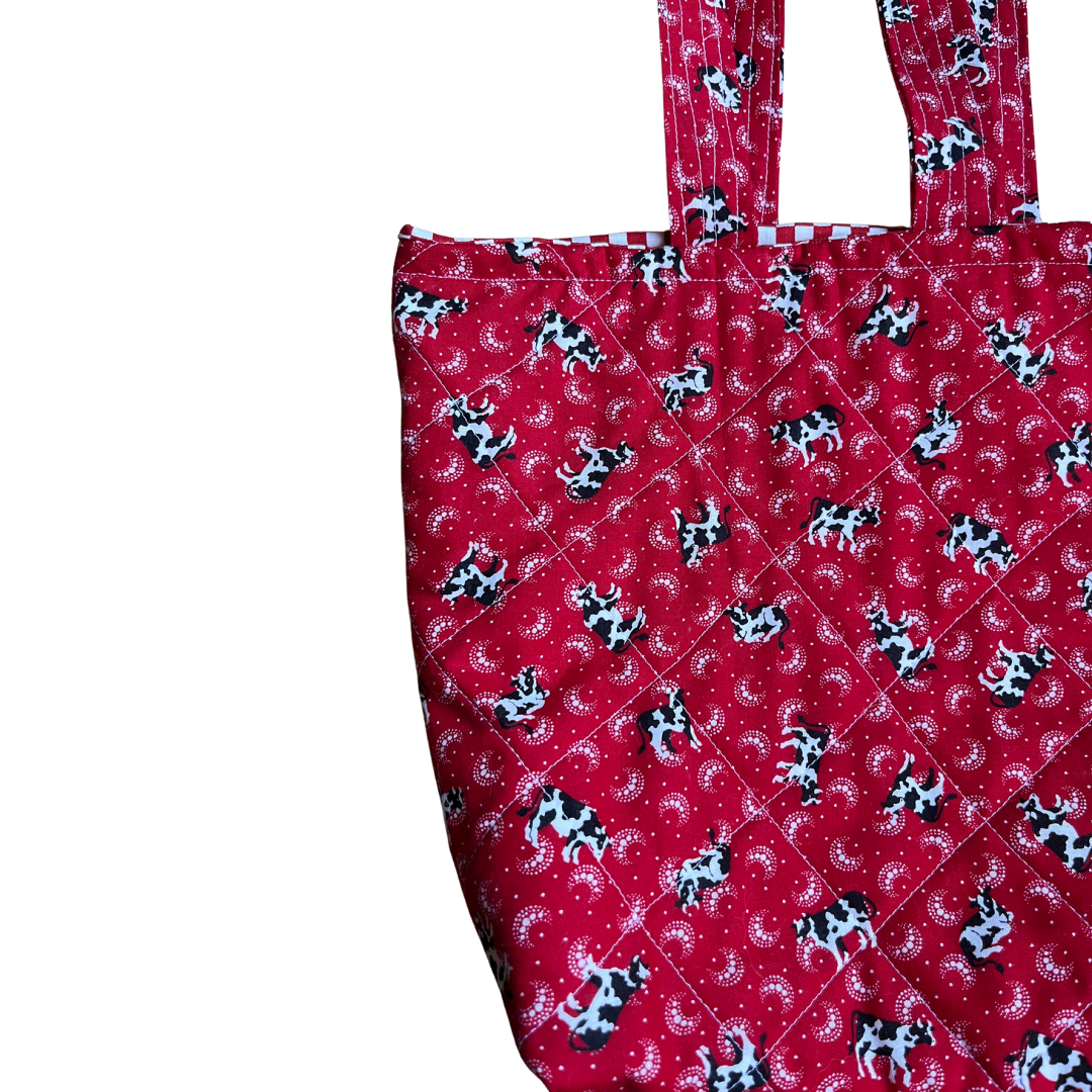 Flying Cows in red Over the Shoulder bag