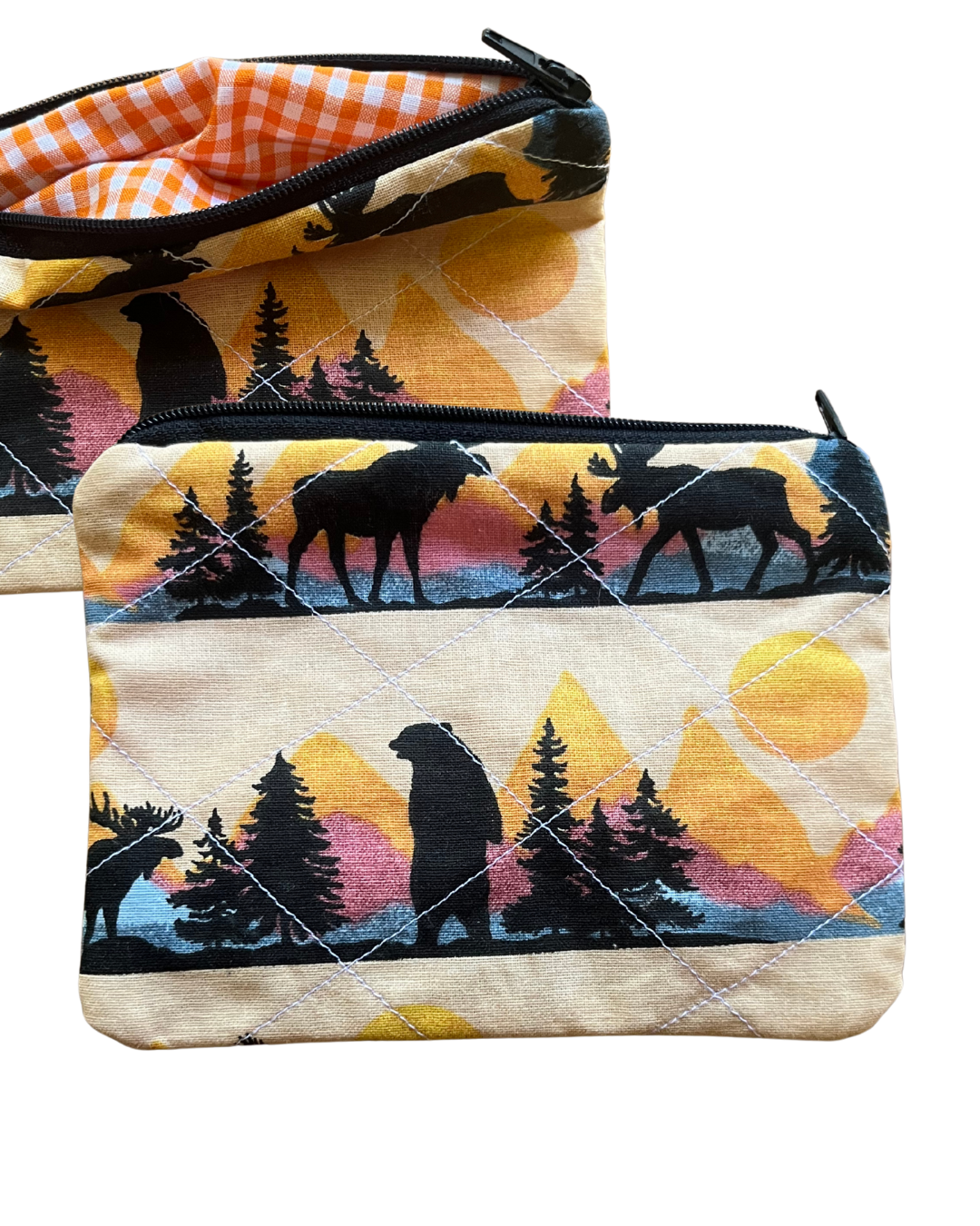 Sunset Bear mini zip pouch