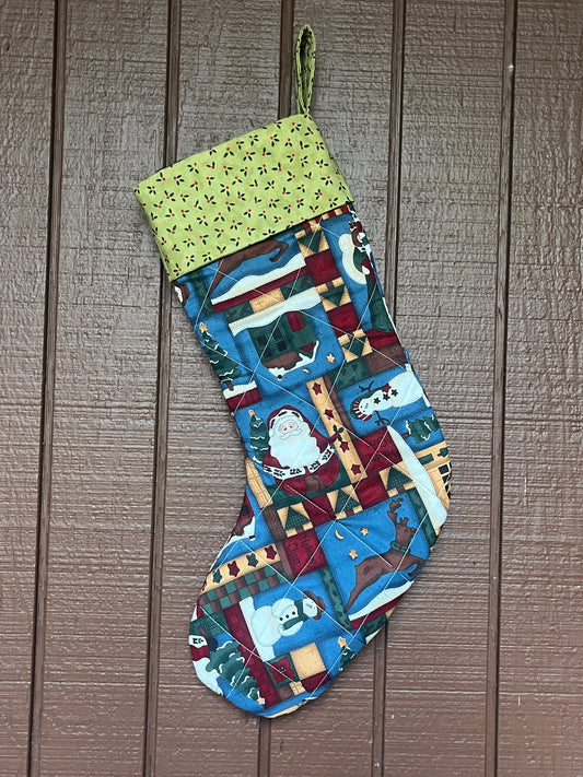 Santa and Friends- Vintage Christmas Stocking