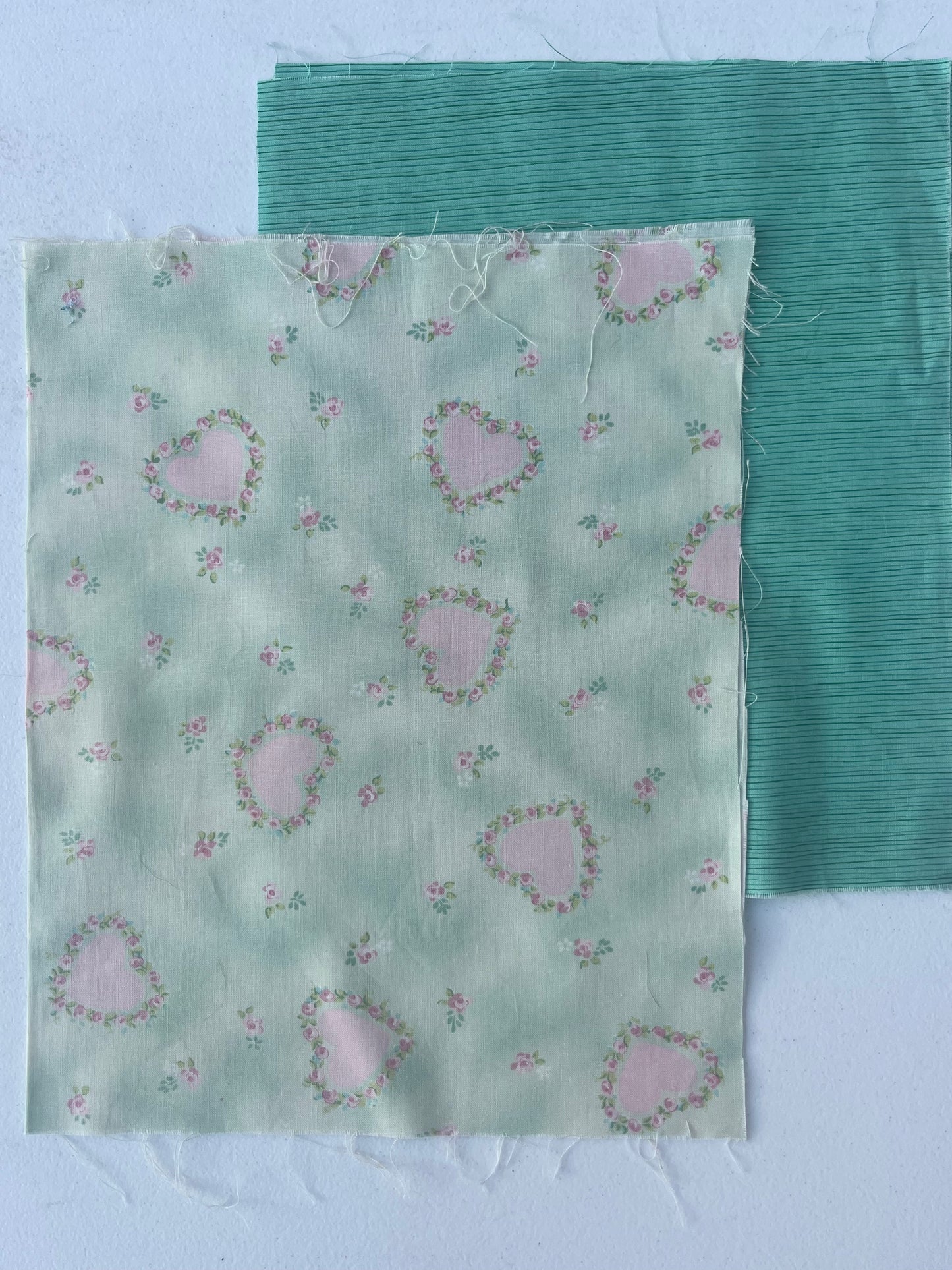 Mint Green/Pink Hearts medium carry-all