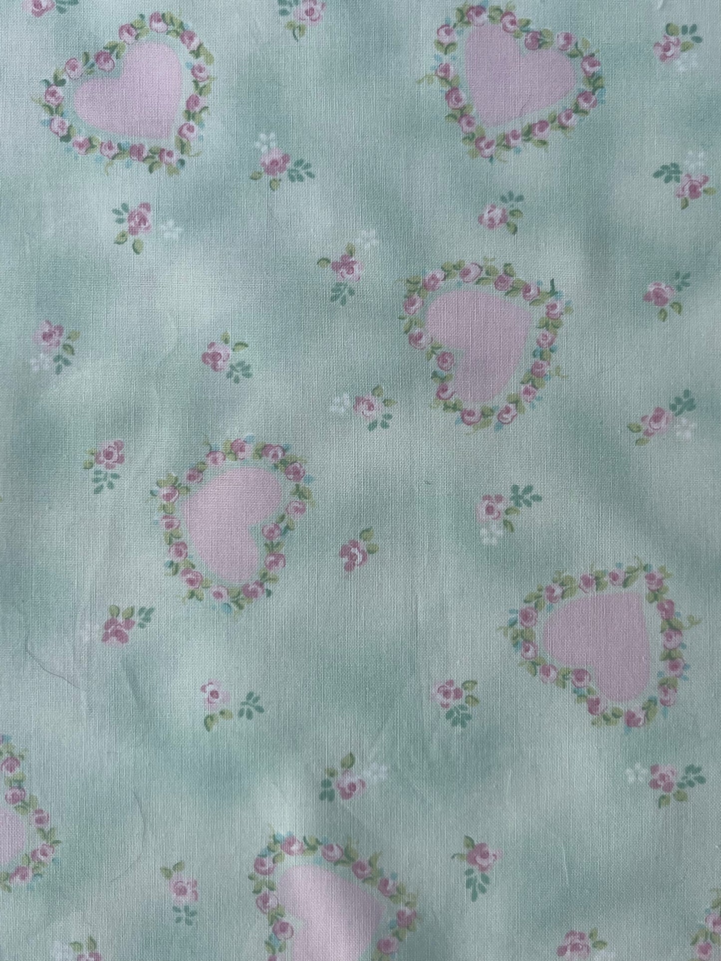 Mint Green/Pink Hearts medium carry-all