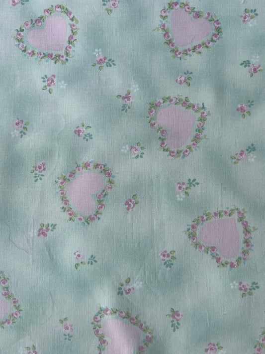 Mint Green/Pink Hearts medium carry-all