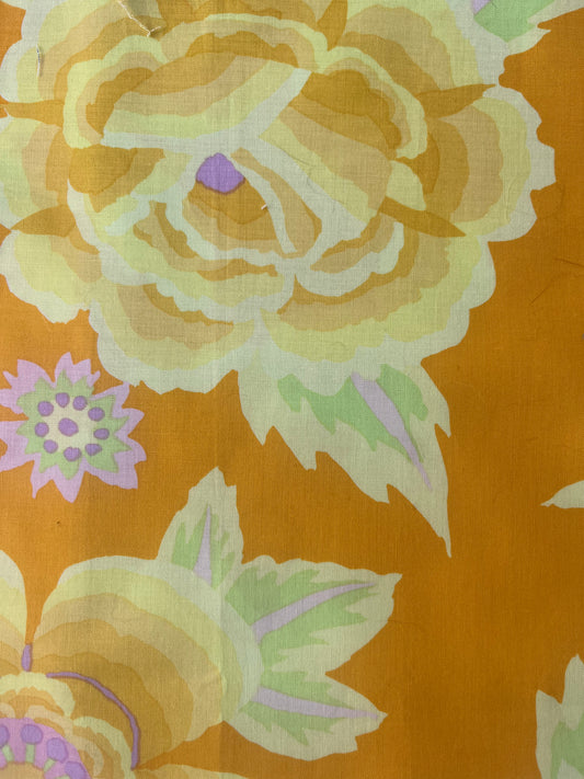 Bold Yellow/Pink Vintage floral medium carry-all