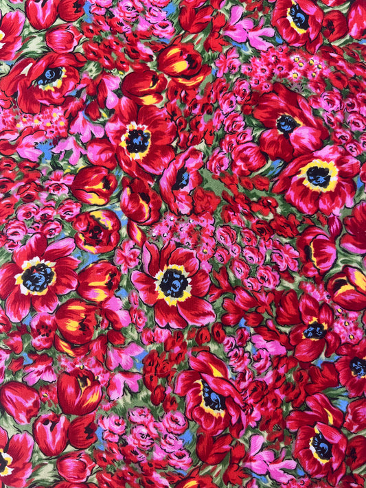 Red flower gardens bottle bag