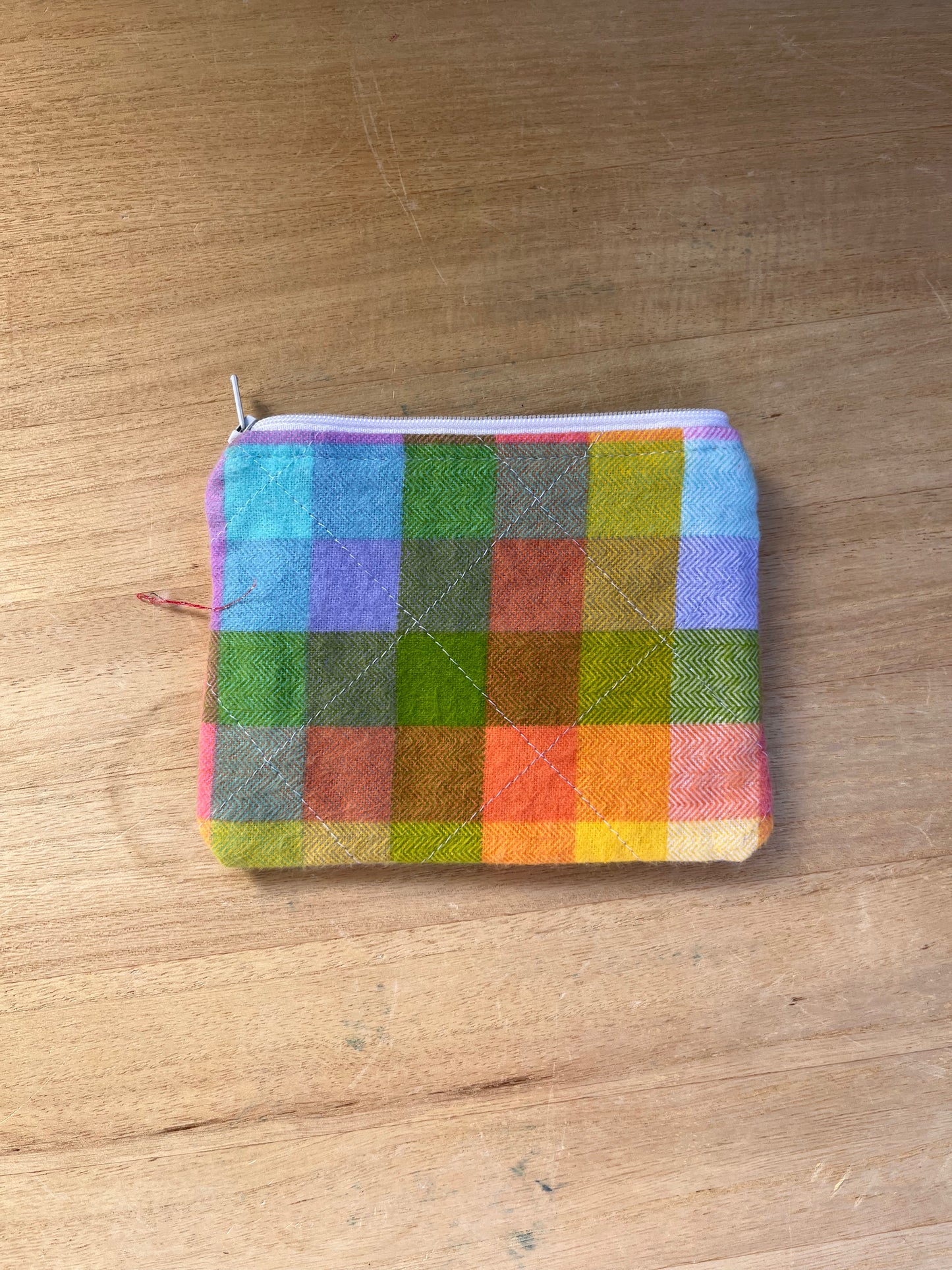 Flannel soft mini zip pouch