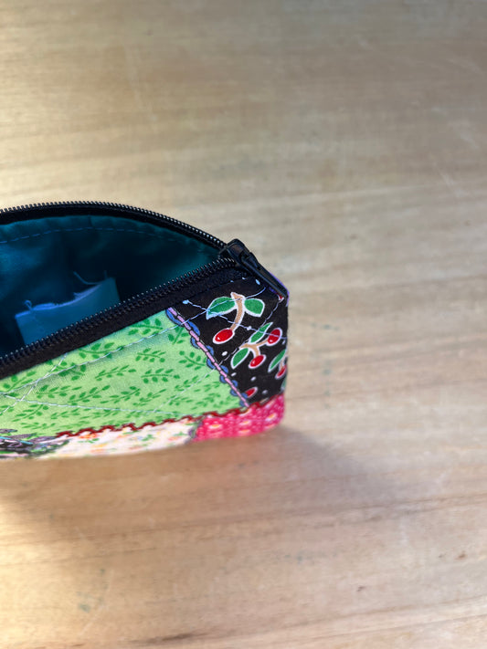 90's patchwork mini zip pouch