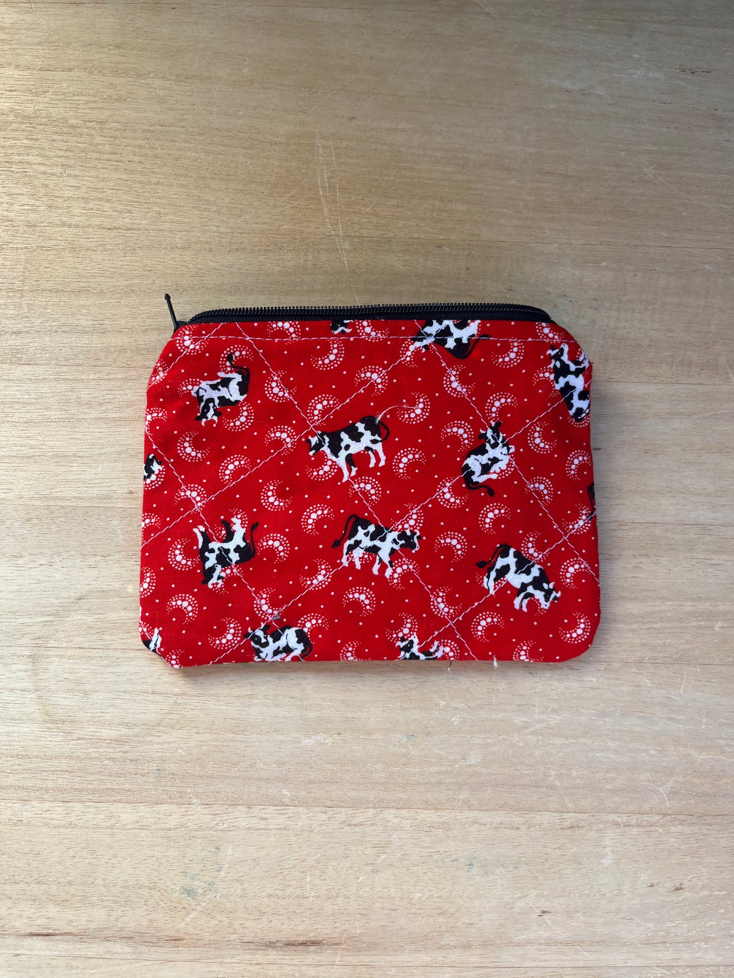 Flying cows mini zip pouch