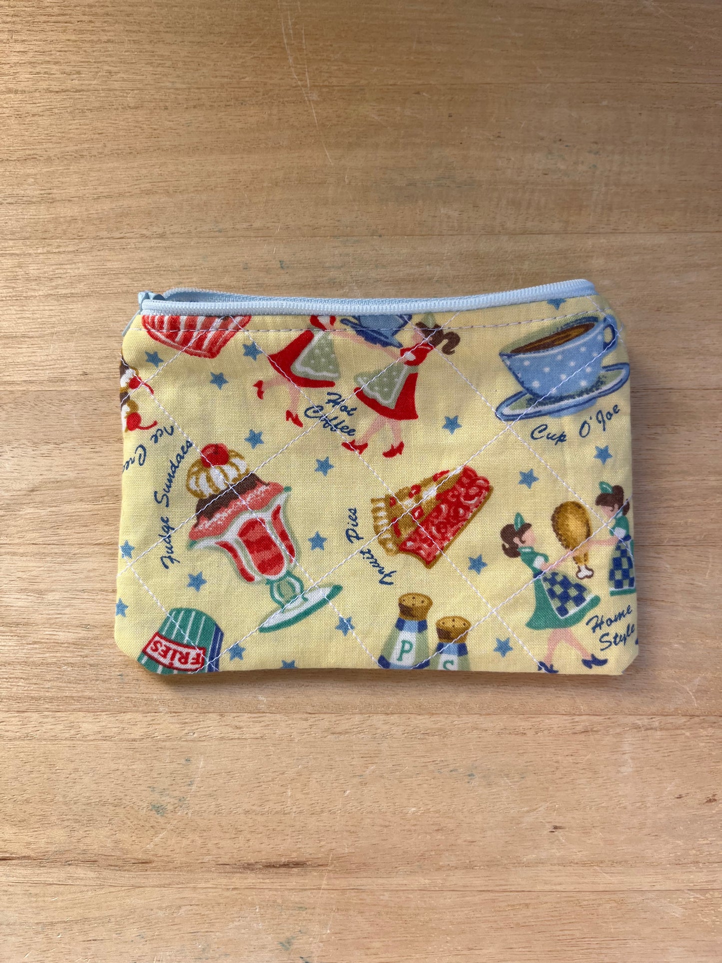 Brunch at the diner mini zip pouch